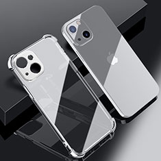 Custodia Silicone Trasparente Ultra Sottile Cover Morbida H06 per Apple iPhone 13 Mini Argento