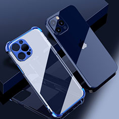 Custodia Silicone Trasparente Ultra Sottile Cover Morbida H06 per Apple iPhone 14 Pro Blu