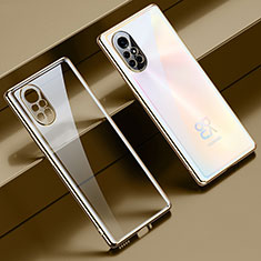 Custodia Silicone Trasparente Ultra Sottile Cover Morbida H06 per Huawei Nova 8 5G Oro