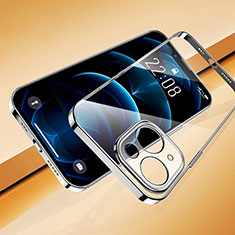 Custodia Silicone Trasparente Ultra Sottile Cover Morbida H07 per Apple iPhone 13 Mini Argento