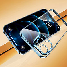 Custodia Silicone Trasparente Ultra Sottile Cover Morbida H07 per Apple iPhone 13 Pro Max Blu