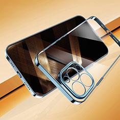 Custodia Silicone Trasparente Ultra Sottile Cover Morbida H07 per Apple iPhone 14 Pro Blu