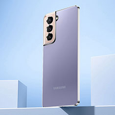 Custodia Silicone Trasparente Ultra Sottile Cover Morbida H07 per Samsung Galaxy S23 5G Argento