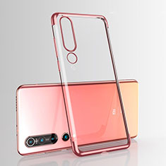 Custodia Silicone Trasparente Ultra Sottile Cover Morbida H07 per Xiaomi Mi 10 Oro Rosa