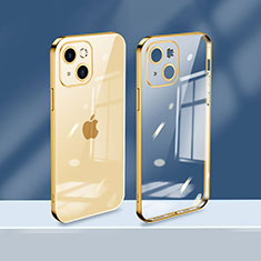 Custodia Silicone Trasparente Ultra Sottile Cover Morbida H08 per Apple iPhone 13 Oro