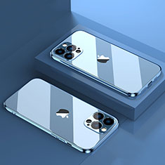 Custodia Silicone Trasparente Ultra Sottile Cover Morbida H08 per Apple iPhone 13 Pro Max Blu