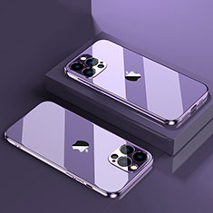Custodia Silicone Trasparente Ultra Sottile Cover Morbida H08 per Apple iPhone 13 Pro Max Viola