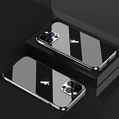 Custodia Silicone Trasparente Ultra Sottile Cover Morbida H08 per Apple iPhone 14 Pro Max Nero