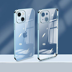 Custodia Silicone Trasparente Ultra Sottile Cover Morbida H08 per Apple iPhone 15 Plus Blu