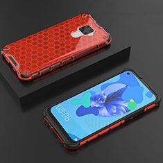 Custodia Silicone Trasparente Ultra Sottile Cover Morbida H08 per Huawei Mate 30 Lite Rosso