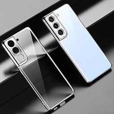 Custodia Silicone Trasparente Ultra Sottile Cover Morbida H08 per Samsung Galaxy S21 FE 5G Argento