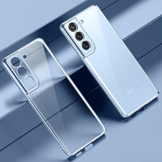 Custodia Silicone Trasparente Ultra Sottile Cover Morbida H08 per Samsung Galaxy S21 FE 5G Cielo Blu