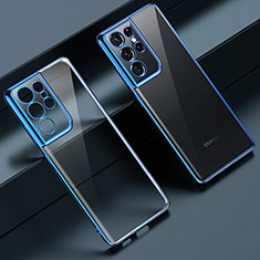 Custodia Silicone Trasparente Ultra Sottile Cover Morbida H08 per Samsung Galaxy S24 Ultra 5G Blu