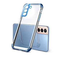 Custodia Silicone Trasparente Ultra Sottile Cover Morbida H09 per Samsung Galaxy S21 5G Blu