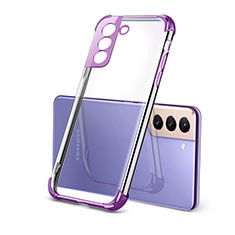 Custodia Silicone Trasparente Ultra Sottile Cover Morbida H09 per Samsung Galaxy S21 5G Viola