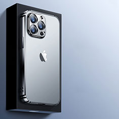 Custodia Silicone Trasparente Ultra Sottile Cover Morbida H10 per Apple iPhone 13 Pro Max Argento