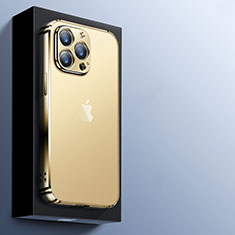Custodia Silicone Trasparente Ultra Sottile Cover Morbida H10 per Apple iPhone 14 Pro Oro