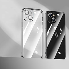 Custodia Silicone Trasparente Ultra Sottile Cover Morbida H10 per Apple iPhone 15 Plus Nero