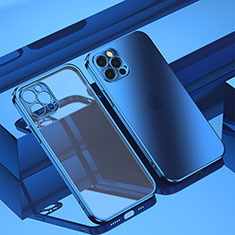 Custodia Silicone Trasparente Ultra Sottile Cover Morbida H11 per Apple iPhone 13 Pro Max Blu
