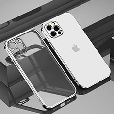 Custodia Silicone Trasparente Ultra Sottile Cover Morbida H11 per Apple iPhone 14 Pro Argento