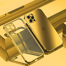 Custodia Silicone Trasparente Ultra Sottile Cover Morbida H11 per Apple iPhone 15 Pro Max Oro