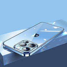 Custodia Silicone Trasparente Ultra Sottile Cover Morbida H12 per Apple iPhone 13 Pro Max Blu