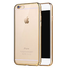 Custodia Silicone Trasparente Ultra Sottile Cover Morbida H16 per Apple iPhone 6S Oro