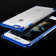 Custodia Silicone Trasparente Ultra Sottile Cover Morbida HC01 per Apple iPhone 6 Blu
