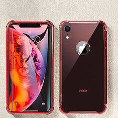 Custodia Silicone Trasparente Ultra Sottile Cover Morbida HC08 per Apple iPhone XR Rosso