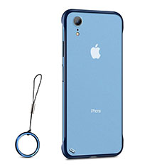 Custodia Silicone Trasparente Ultra Sottile Cover Morbida HT01 per Apple iPhone XR Blu