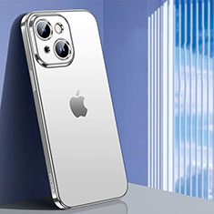 Custodia Silicone Trasparente Ultra Sottile Cover Morbida LD1 per Apple iPhone 14 Plus Argento
