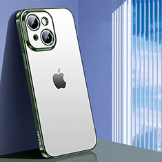 Custodia Silicone Trasparente Ultra Sottile Cover Morbida LD1 per Apple iPhone 14 Verde