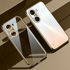 Custodia Silicone Trasparente Ultra Sottile Cover Morbida LD1 per Huawei Honor 60 5G Oro