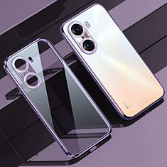 Custodia Silicone Trasparente Ultra Sottile Cover Morbida LD1 per Huawei Honor 60 Pro 5G Viola