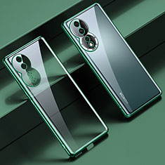 Custodia Silicone Trasparente Ultra Sottile Cover Morbida LD1 per Huawei Honor 80 5G Verde
