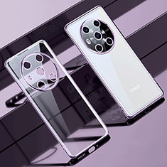 Custodia Silicone Trasparente Ultra Sottile Cover Morbida LD1 per Huawei Honor Magic3 5G Viola