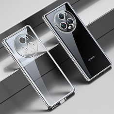Custodia Silicone Trasparente Ultra Sottile Cover Morbida LD1 per Huawei Honor Magic5 Pro 5G Argento