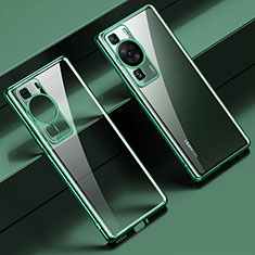 Custodia Silicone Trasparente Ultra Sottile Cover Morbida LD1 per Huawei P60 Pro Verde