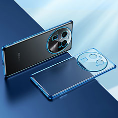 Custodia Silicone Trasparente Ultra Sottile Cover Morbida LD1 per Oppo Find X6 5G Blu