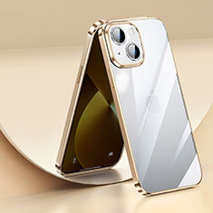 Custodia Silicone Trasparente Ultra Sottile Cover Morbida LD2 per Apple iPhone 13 Oro