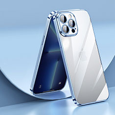 Custodia Silicone Trasparente Ultra Sottile Cover Morbida LD2 per Apple iPhone 13 Pro Blu
