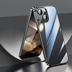 Custodia Silicone Trasparente Ultra Sottile Cover Morbida LD2 per Apple iPhone 15 Plus Nero