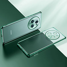Custodia Silicone Trasparente Ultra Sottile Cover Morbida LD2 per Huawei Honor Magic5 Pro 5G Verde