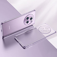 Custodia Silicone Trasparente Ultra Sottile Cover Morbida LD2 per Huawei Honor Magic5 Pro 5G Viola