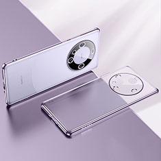 Custodia Silicone Trasparente Ultra Sottile Cover Morbida LD2 per Huawei Mate 60 Viola