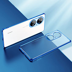 Custodia Silicone Trasparente Ultra Sottile Cover Morbida LD2 per Huawei P50 Pro Blu