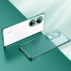 Custodia Silicone Trasparente Ultra Sottile Cover Morbida LD2 per Huawei P50 Pro Verde