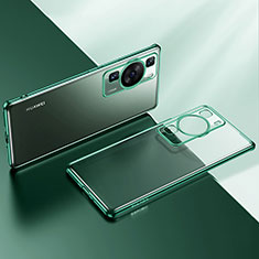 Custodia Silicone Trasparente Ultra Sottile Cover Morbida LD2 per Huawei P60 Verde