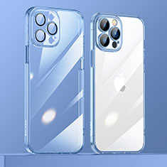 Custodia Silicone Trasparente Ultra Sottile Cover Morbida LD3 per Apple iPhone 13 Pro Blu