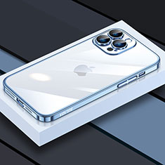 Custodia Silicone Trasparente Ultra Sottile Cover Morbida LD4 per Apple iPhone 13 Pro Blu